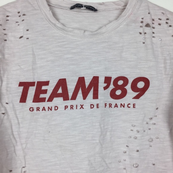 Brandy Melville Grand Prix tee distressed Top OS - Picture 2 of 5